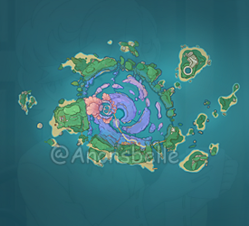 Island достижения. Остров Ватацуми Геншин. Острова Инадзумы Геншин. Инадзума Ватацуми. Остров Ватацуми на карте.