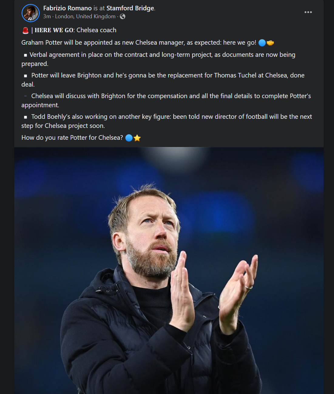 Romano - Graham Potter Here We Go แล้ว